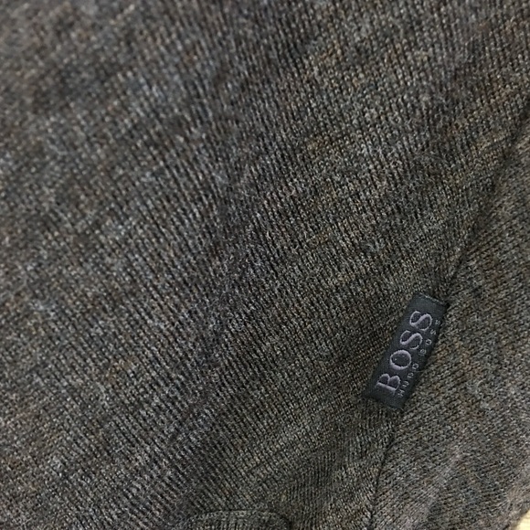 Hugo Boss Slim Fit Virgin Wool Bias Knit 1/3 Buttons Long Sleeve Polo Shirt Sz L - Picture 9 of 14